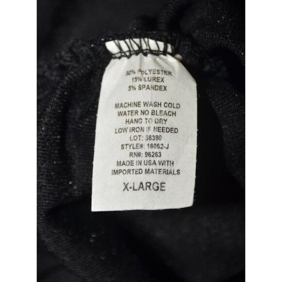 Forever Rose Couture NWT Black Sparkle Sexy Bodycon Dress Size XL Midi Sleeveles - Picture 9 of 10